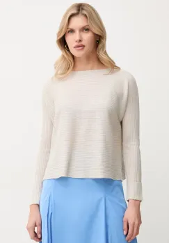 MAX&Co. pulover din amestec de in femei, culoarea bej, light, 2516361014200 imagine