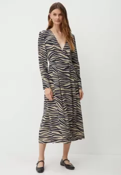 MAX&Co. rochie culoarea bej, midi, evazati, 2416221023200 imagine