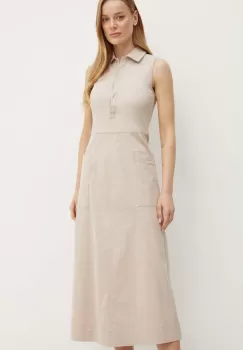 MAX&Co. rochie culoarea bej, midi, evazati, 2426626011200 imagine