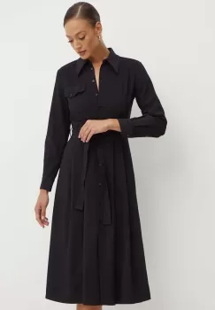 MAX&Co. rochie culoarea negru, midi, evazati, 2416221032200 imagine