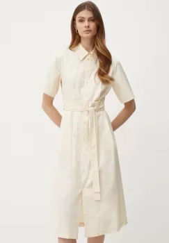 MAX&Co. rochie din bumbac culoarea bej, mini, evazati, 2416221174200 imagine