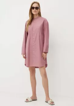 MAX&Co. rochie din bumbac culoarea roz, mini, oversize, 2426226031200 imagine