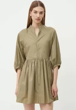 MAX&Co. rochie din bumbac culoarea verde, mini, evazati, 2416221094200 imagine