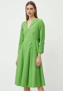 MAX&Co. rochie din bumbac culoarea verde, mini, evazati, 2416221154200 2416220000000 imagine