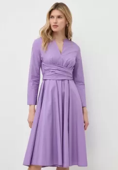 MAX&Co. rochie din bumbac culoarea violet, mini, evazati, 2416221154200 2416220000000 imagine