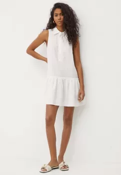 MAX&Co. rochie din in culoarea alb, mini, drept, 2416221015200 imagine