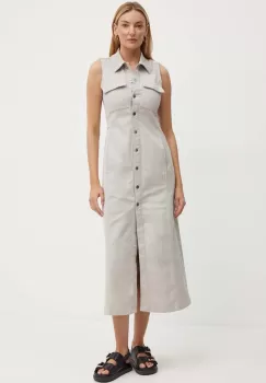 MAX&Co. rochie jeans culoarea gri, midi, drept, 2426226131200 imagine