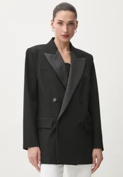 MAX&Co. sacou culoarea negru, cu doua randuri de nasturi, neted, 2516041011200 imagine