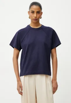 MAX&Co. tricou din amestec de in femei, culoarea bleumarin, 2516941043200 imagine