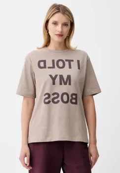 MAX&Co. tricou din bumbac culoarea bej, 2528976032200 imagine