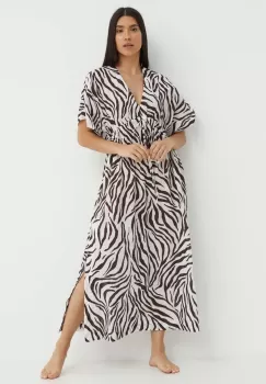 Max Mara Beachwear rochie de plaja din bumbac culoarea maro, 2416221059600 imagine