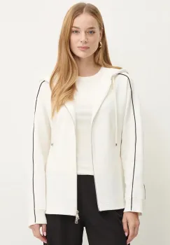 Max Mara Leisure bluza femei, culoarea alb, cu gluga, neted, 2426926018600 imagine