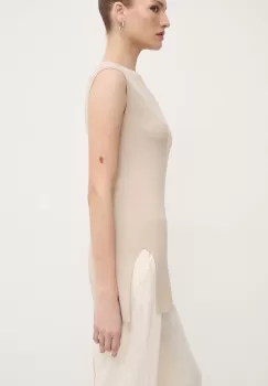 Max Mara Leisure bluza femei, culoarea bej, neted, 2426366027600 imagine