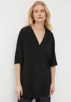 Max Mara Leisure bluza femei, culoarea negru, uni, 2416941068600 2416940000000 imagine