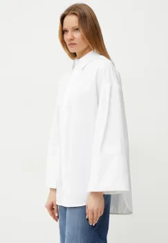 Max Mara Leisure camasa din bumbac femei, culoarea alb, cu guler clasic, relaxed, 2516191017600 imagine