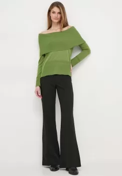 Max Mara Leisure pulover de lana femei, culoarea verde, light imagine