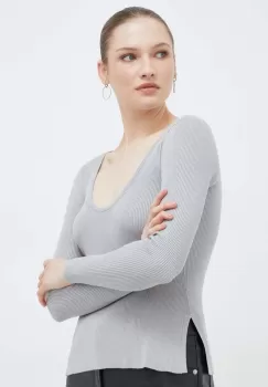 Max Mara Leisure pulover femei, culoarea argintiu, light imagine