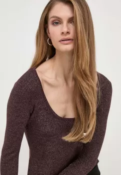 Max Mara Leisure pulover femei, culoarea maro, light imagine