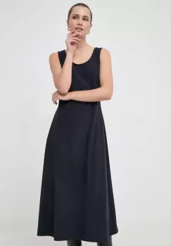 Max Mara Leisure rochie culoarea albastru marin, midi, evazati imagine