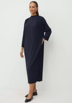 Max Mara Leisure rochie culoarea albastru marin, midi, oversize, 2426626067600 imagine