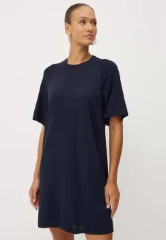 Max Mara Leisure rochie culoarea albastru marin, mini, oversize, 2426326017600 imagine