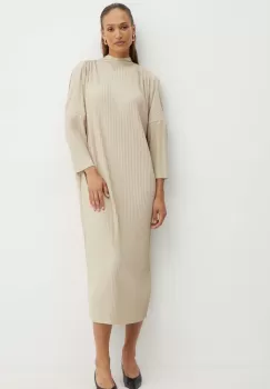 Max Mara Leisure rochie culoarea bej, midi, oversize, 2426626067600 imagine