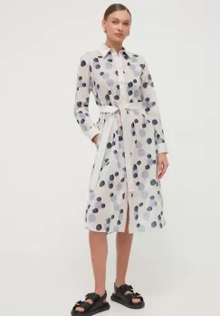 Max Mara Leisure rochie din bumbac culoarea gri, mini, evazati 2416220000000 imagine