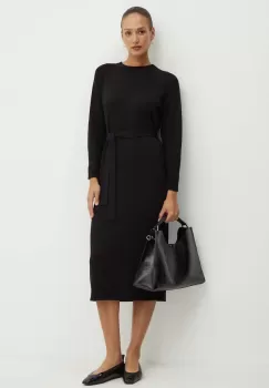 Max Mara Leisure rochie din lana culoarea negru, midi, drept, 2426326028600 imagine