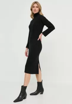 Max Mara Leisure rochie din lana culoarea negru, mini, drept imagine