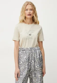 Max Mara Leisure tricou din bumbac femei, culoarea bej, 2516941038600 imagine