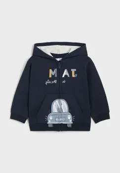 Mayoral bluza bebe culoarea albastru marin, cu gluga, cu imprimeu, 2475 imagine