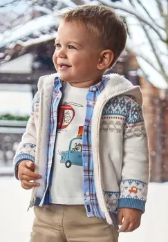 Mayoral bluza bebe culoarea bej, cu gluga, modelator, 2319 imagine