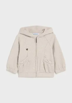 Mayoral bluza bebe culoarea bej, cu gluga, neted, 2485 imagine