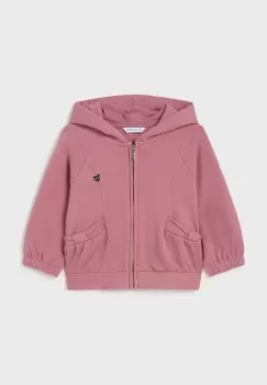 Mayoral bluza bebe culoarea roz, cu gluga, neted, 2485 imagine