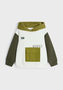 Mayoral bluza bebe culoarea verde, cu gluga, modelator, 4457 imagine