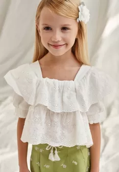 Mayoral bluza copii culoarea alb, neted imagine