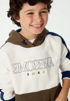 Mayoral bluza copii culoarea bej, cu gluga, cu imprimeu, 7445 imagine