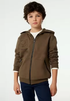 Mayoral bluza copii culoarea bej, cu gluga, neted, 7463 imagine