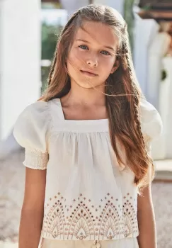 Mayoral bluza copii culoarea bej, cu imprimeu imagine