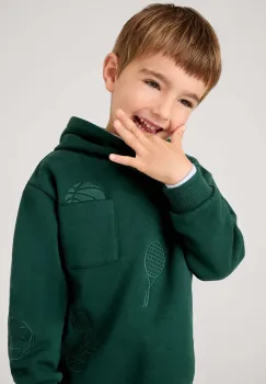 Mayoral bluza copii culoarea verde, cu gluga, cu imprimeu, 4450 imagine