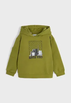 Mayoral bluza copii culoarea verde, cu gluga, cu imprimeu, 4453 imagine
