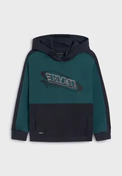 Mayoral bluza copii culoarea verde, cu gluga, cu imprimeu, 7445 imagine
