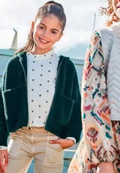 Mayoral bluza copii culoarea verde, cu gluga, neted, 7317 imagine