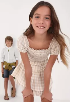 Mayoral bluza de bumbac pentru copii culoarea bej, modelator imagine
