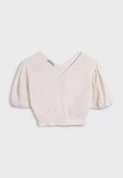 Mayoral bluza de bumbac pentru copii culoarea bej, neted imagine