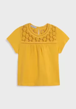Mayoral bluza de bumbac pentru copii culoarea galben, neted imagine