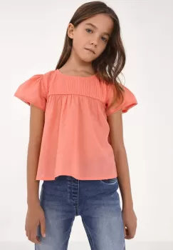 Mayoral bluza de bumbac pentru copii culoarea portocaliu, neted imagine