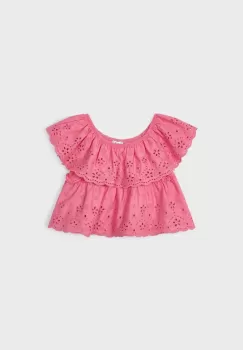 Mayoral bluza de bumbac pentru copii culoarea roz, neted imagine