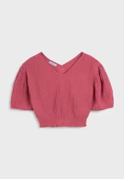 Mayoral bluza de bumbac pentru copii culoarea roz, neted imagine