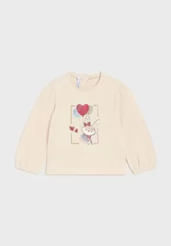 Mayoral bluza din bumbac pentru bebelusi culoarea bej, cu imprimeu, 2053 imagine